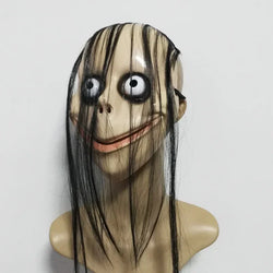 Halloween Horror with Long Hair Cosplay Female Ghost Mask