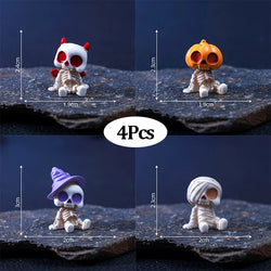 4Pcs Halloween Mini Figurines Set