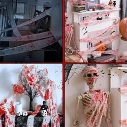 10/15M Halloween Bloody Cloth Strips Blood Gauze Bandage
