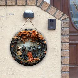Halloween Gothic Witch Wooden Hanging