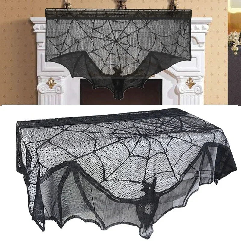 Halloween Spider web Bats Tablecloth