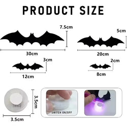 Halloween LED 3D Stereoscopic Bat Wall Decoration