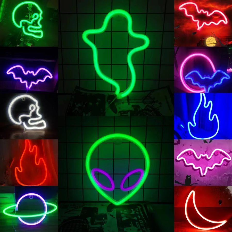 Halloween Bat Spirit LED Neon Wall Decor for Party