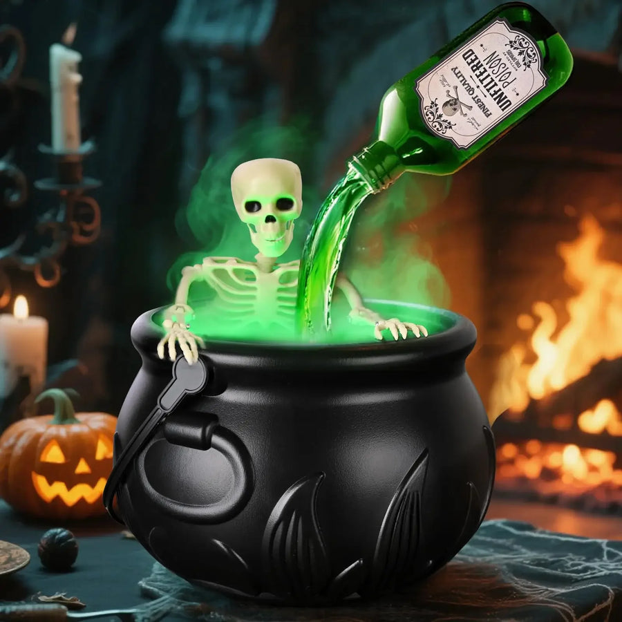 Halloween WitchCauldron with LED Light & Fog Mist Maker