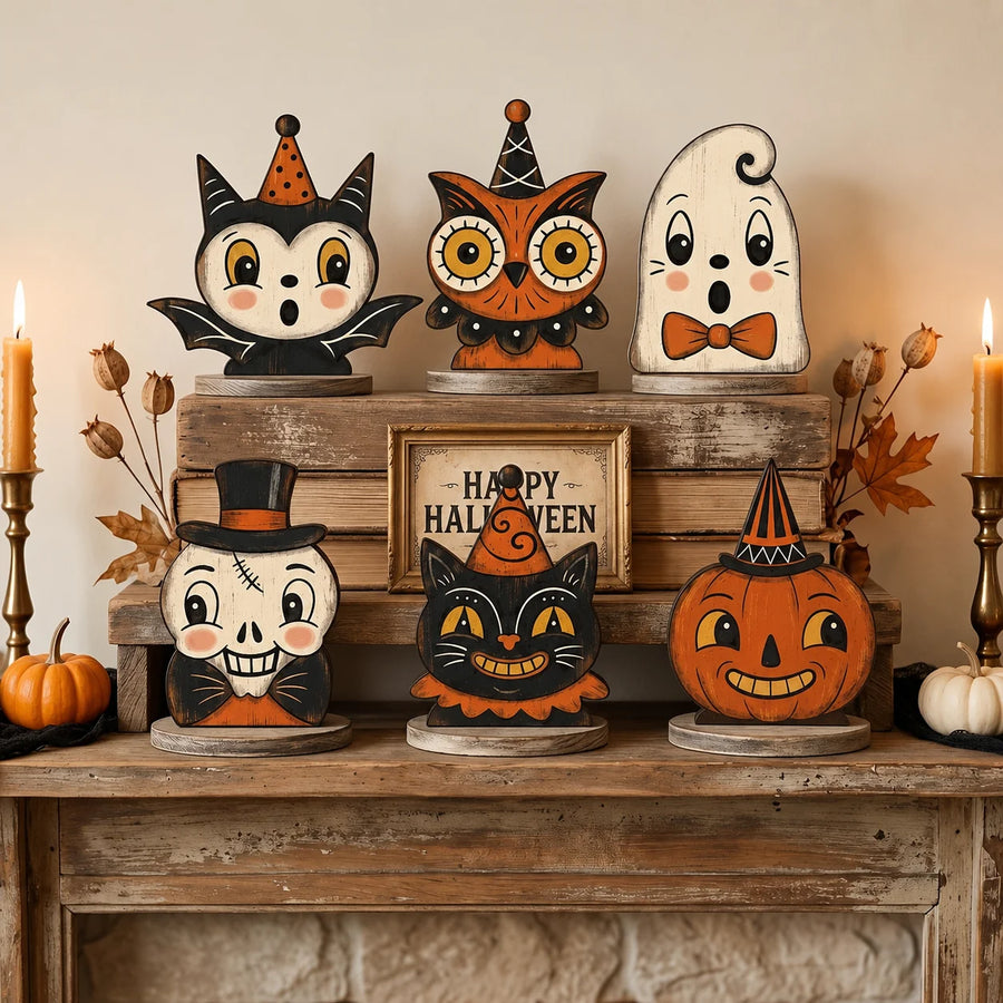 Halloween Wooden Block for Shelf Decoration