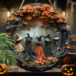Halloween Gothic Witch Wooden Hanging