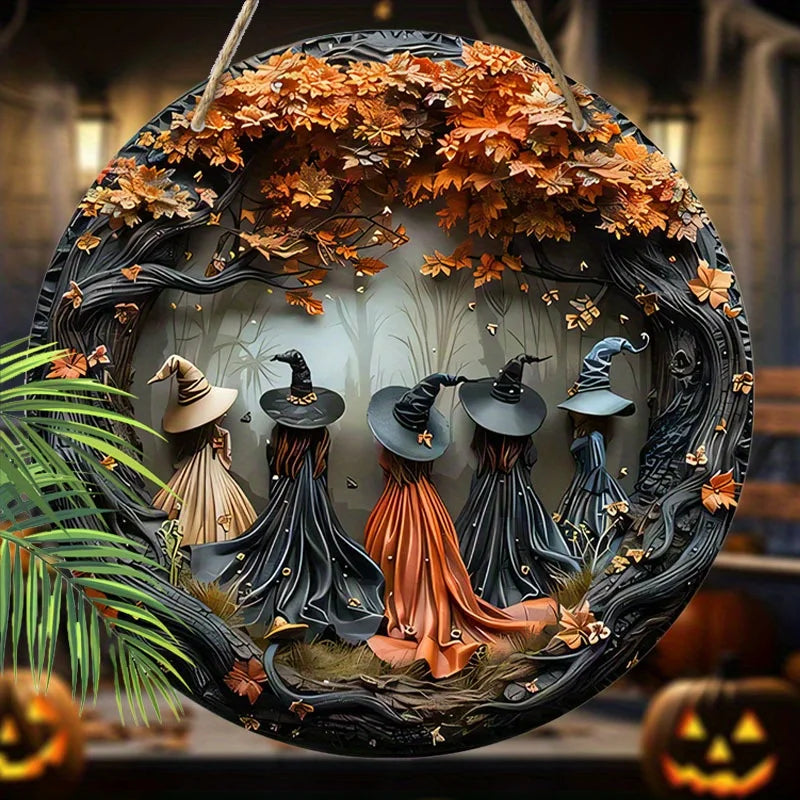 Halloween Gothic Witch Wooden Hanging