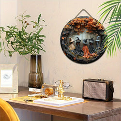 Halloween Gothic Witch Wooden Hanging